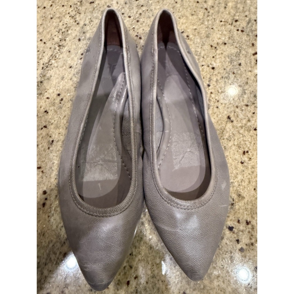 Frye Regina Ballet Flats Ash Gray Tan Women's Size 8 leather - Picture 2 of 7
